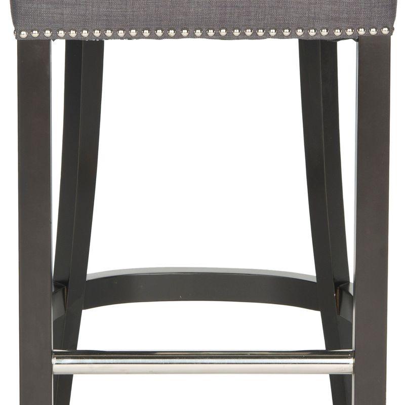 Charcoal Linen Weave 44" Transitional Birch Bar Stool