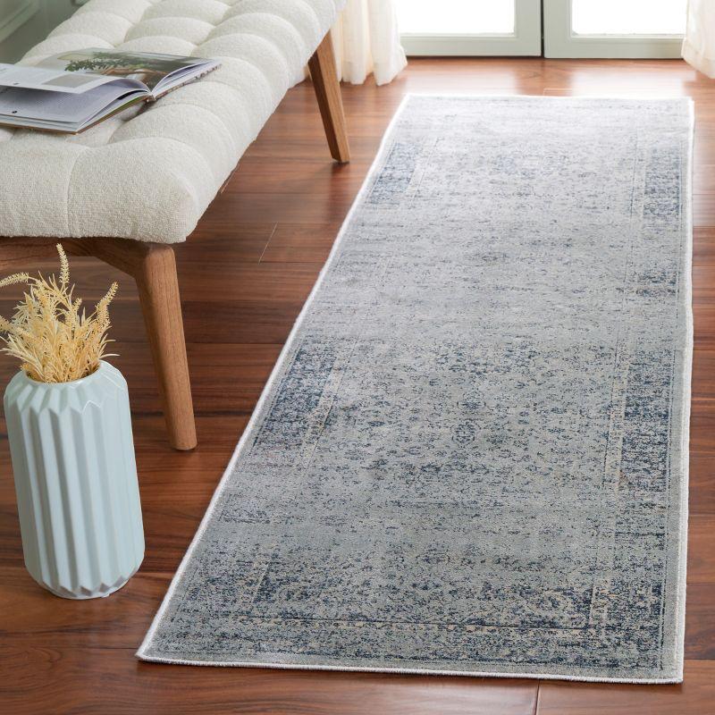 Vintage VTG113 Power Loomed Indoor Skid-Resistant Runner Rug - Light Blue - 2'2"x8' - Safavieh