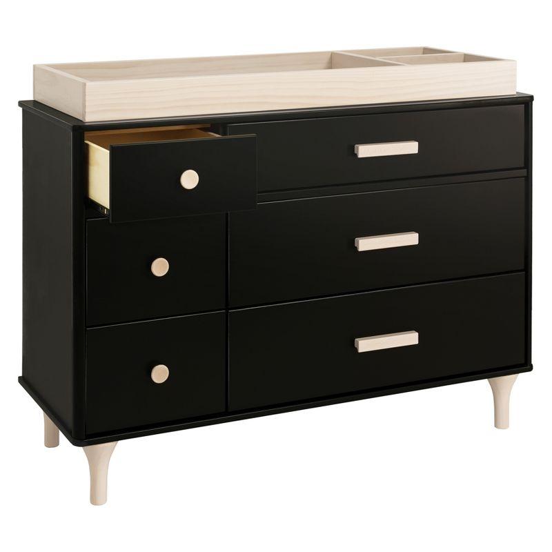 Lolly 6-Drawer Assembled Double Dresser in Black and Washed Natural