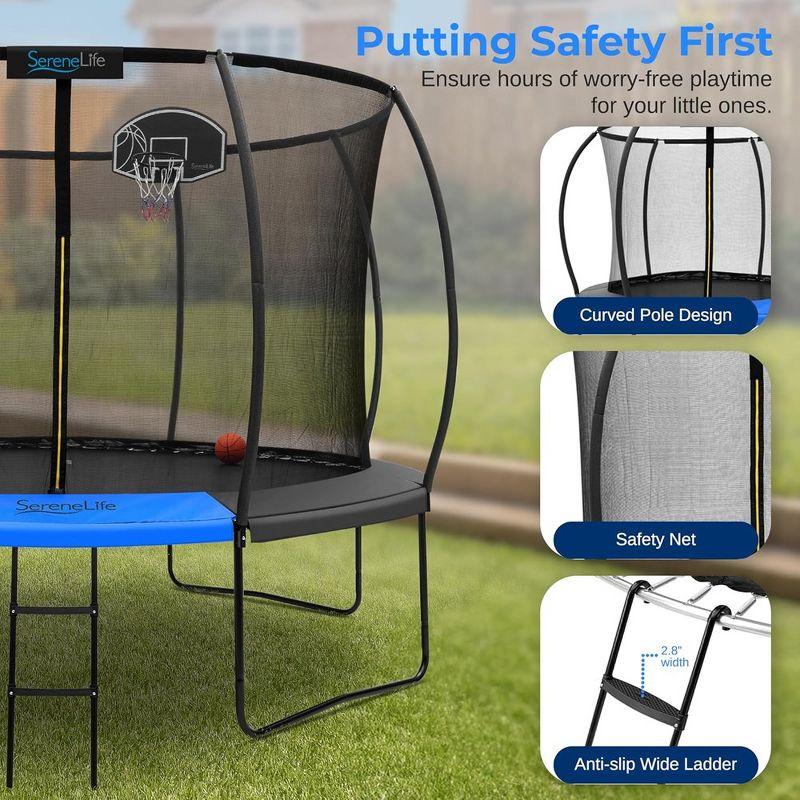 SereneLife Outdoor Trampoline with Net Enclosure