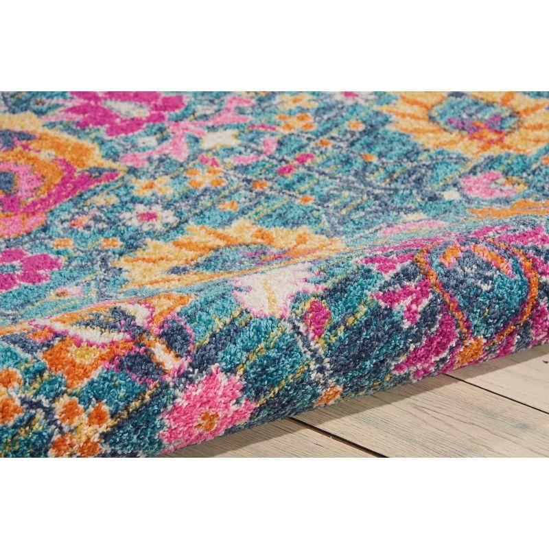 Handmade Floral Denim Rectangular Synthetic 4' x 6' Rug