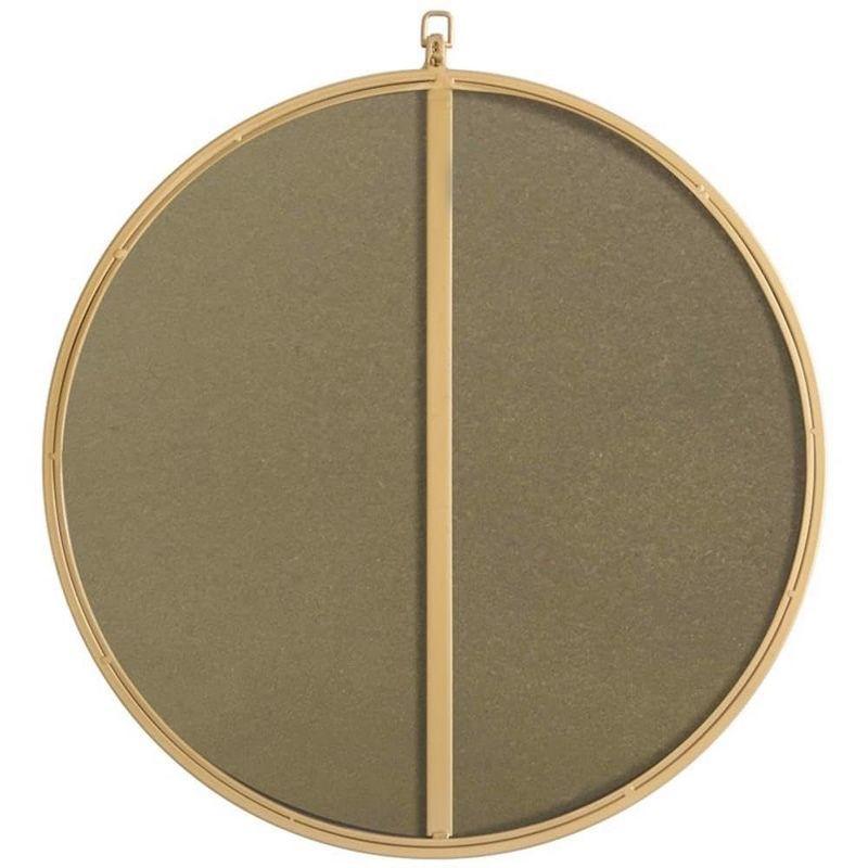 Elegant Lighting Metal frame Round Mirror with decorative hook 24 inch Brass finish