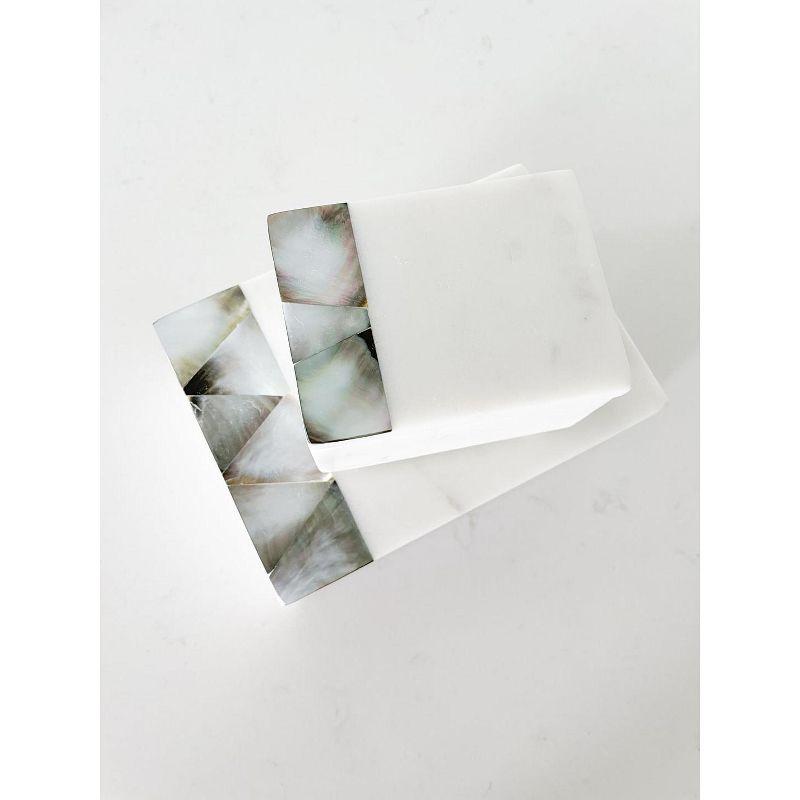 Mother Of Pearl Marble Marble Decorative Box