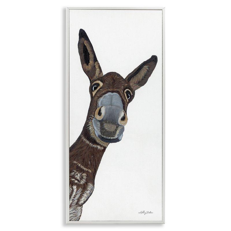 Stupell Industries " Donkey Peering Happily Casual Farm Animal Portrait " by Ashley Justice