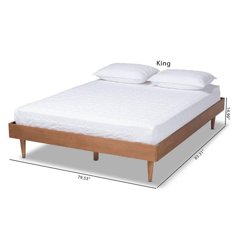 King Rina Wood Bed Frame Ash Walnut - Baxton Studio