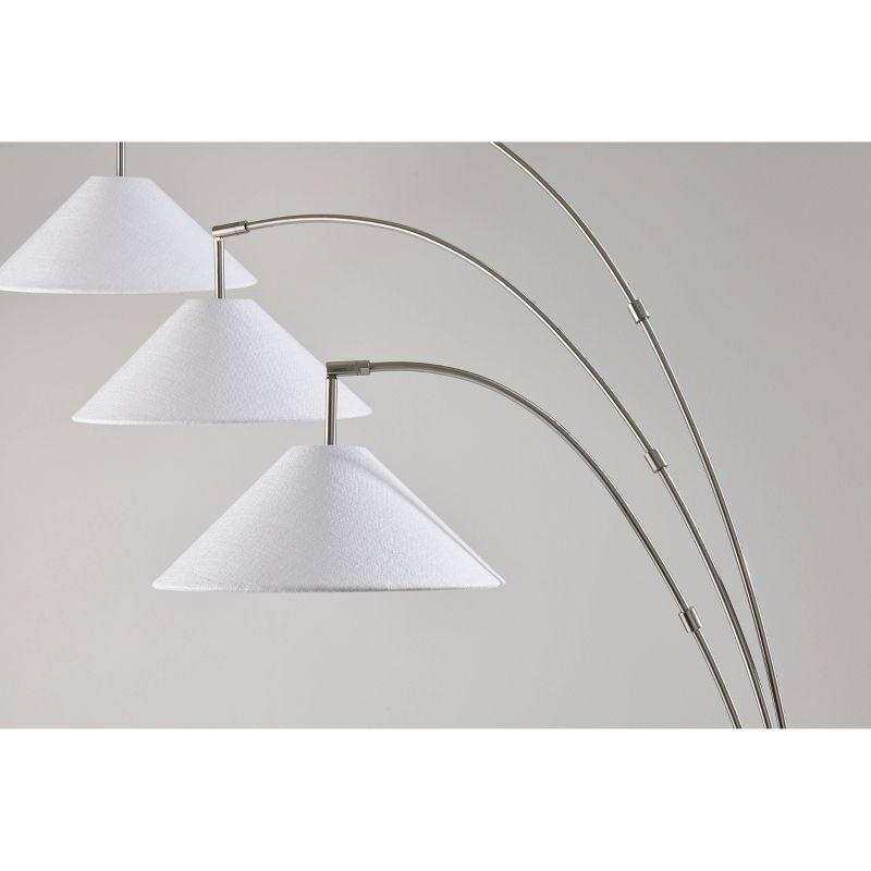 Braxton 3 Arm Arc Lamp Brushed Steel - Adesso: Modern Multi-Head, ETL Listed, Metal Body with Polyester Shade