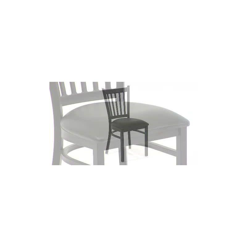 Flash Furniture HERCULES Series Black Vertical Back Metal Restaurant Chair - Walnut Wood Seat