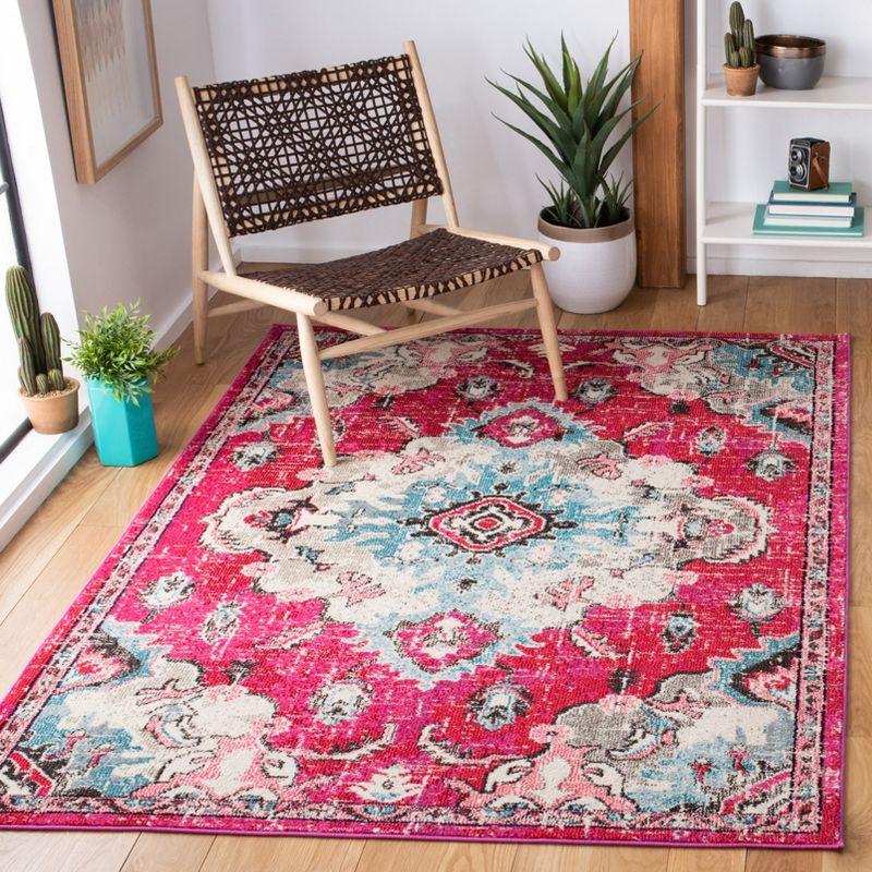 Madison MAD484 Power Loomed Indoor Accent Rug - Fuchsia/Light Blue - 3'x5' - Safavieh