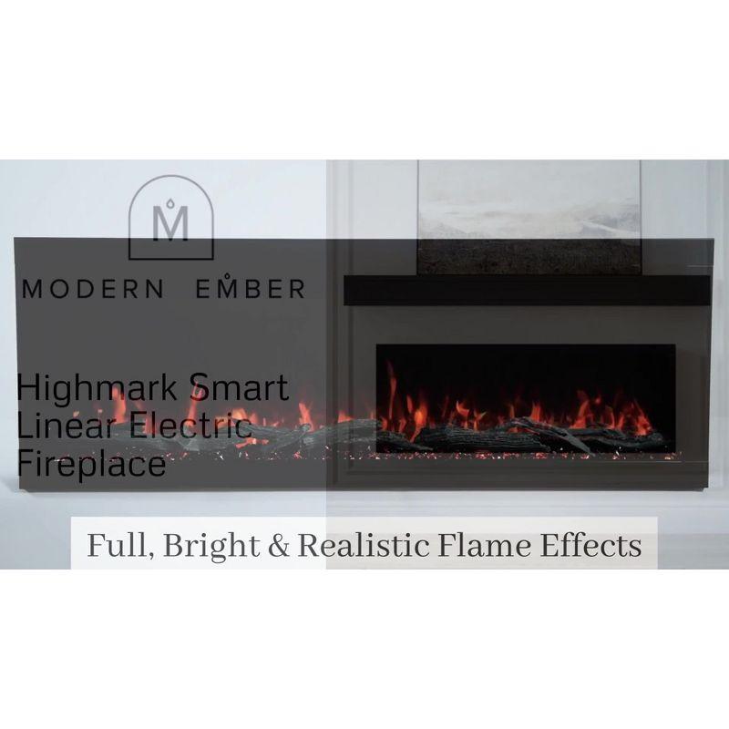 Modern Ember Highmark Linear Electric Fireplace with Alexa and Google Assistant Smart Features