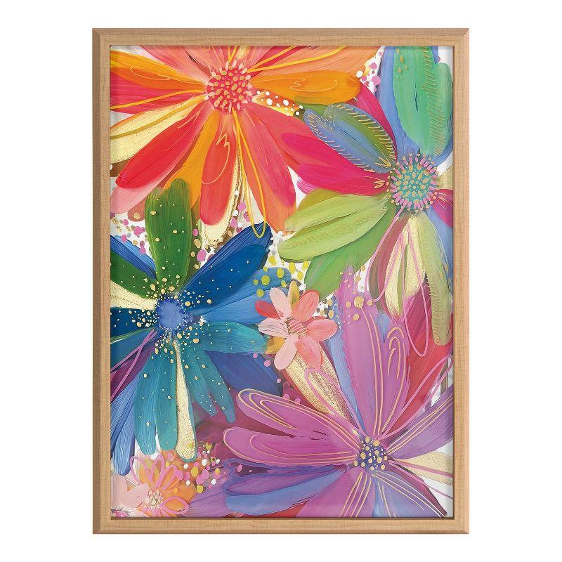 18" x 24" Blake Flowers on Glass 1 Framed Printed Glass by Jessi Raulet of Ettavee Natural - Kate & Laurel All Things Decor