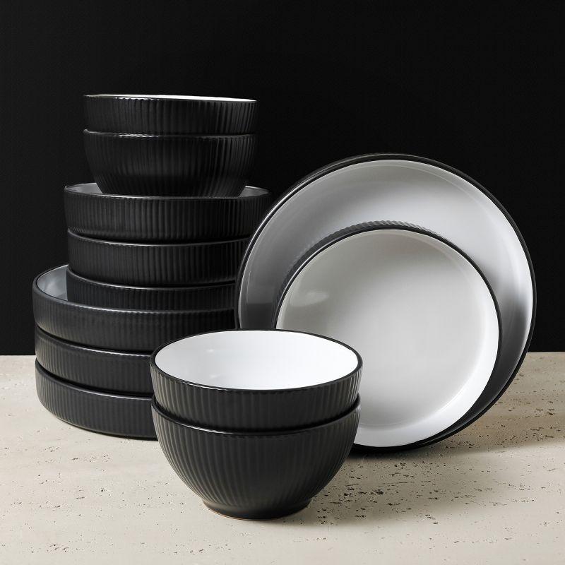 Christian Siriano Larosso 12-Piece Dinnerware Set Stoneware, Service for 4