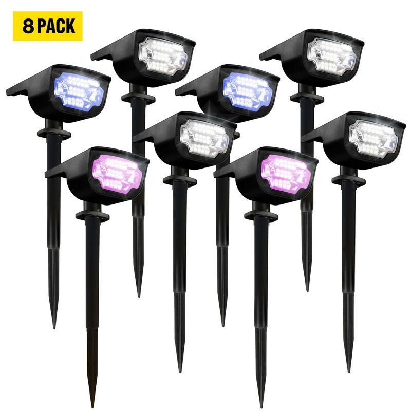 Bell + Howell Solar Powered Color Changing LED Pathway Lights, 8 Pack