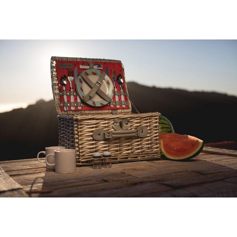 Picnic Time Catalina Wicker Picnic Basket with Picnic