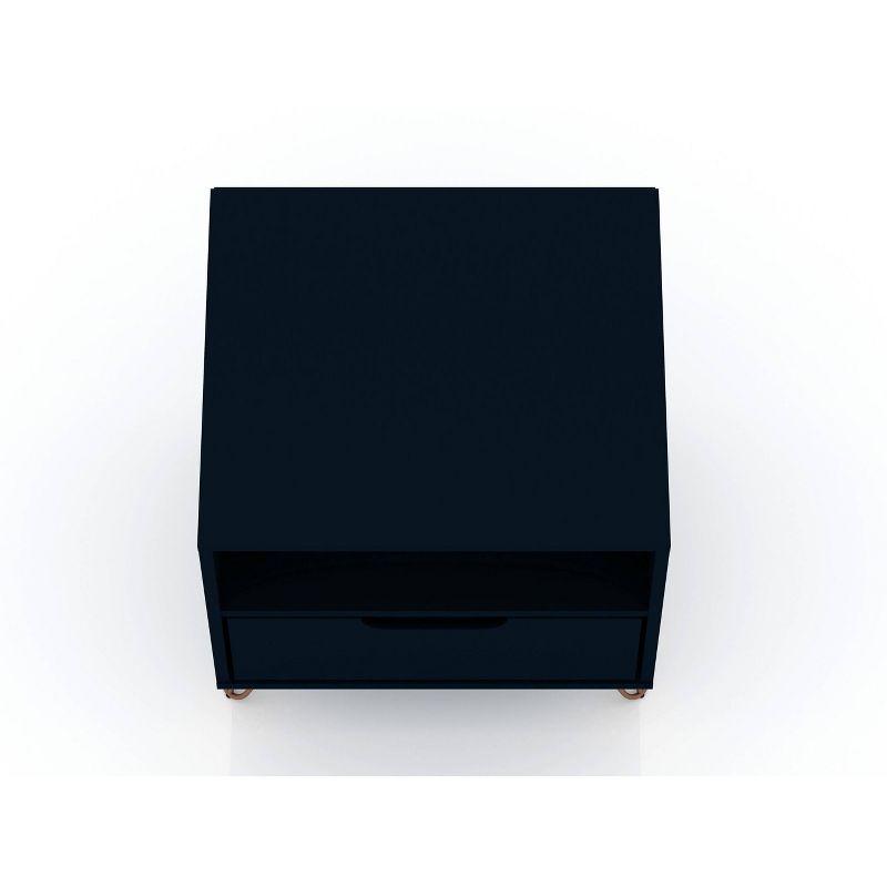 Set of 2 Rockefeller 1 Drawer Nightstands Tatiana Midnight Blue - Manhattan Comfort