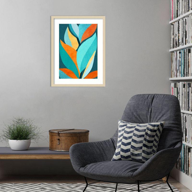 Amanti Art Abstract Tropical Foliage by Kristian Gallagher Wood Framed Wall Art Print 19 x 25