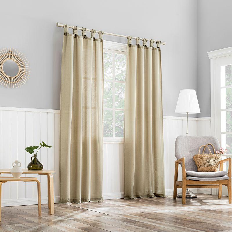 No. 918 Light Filtering Semi-Sheer Hathaway Twist Tab Top Curtain Panel