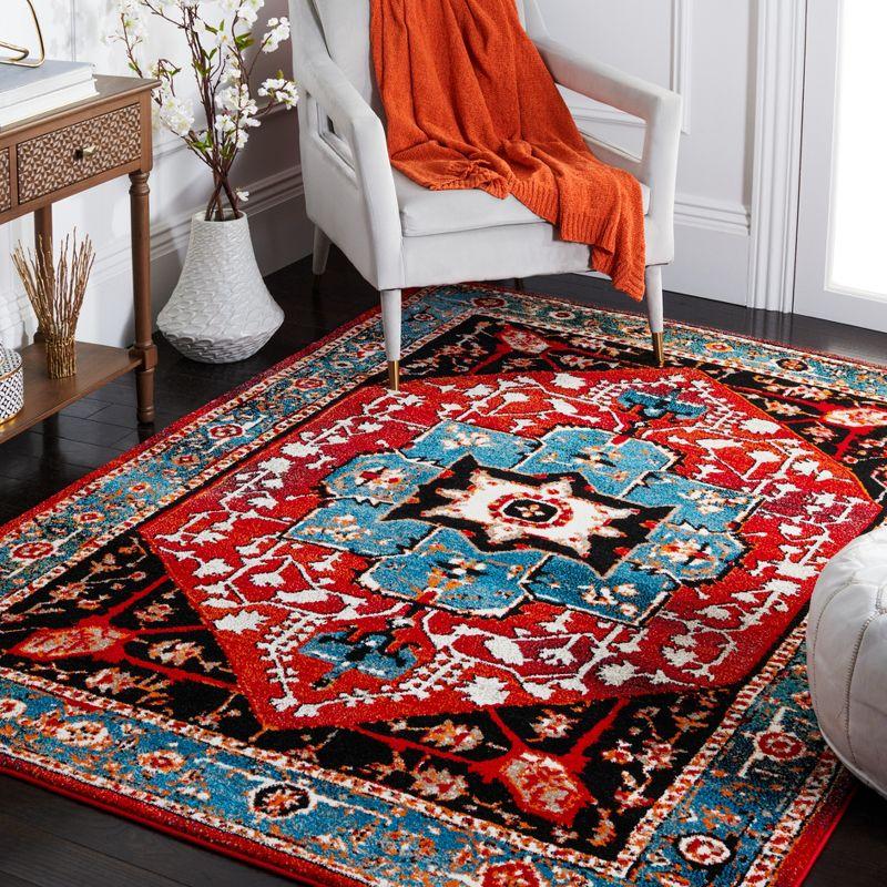 Vintage Hamadan VTH259 Power Loomed Area Rug - Blue/Red - 6'7"x6'7" - Safavieh.