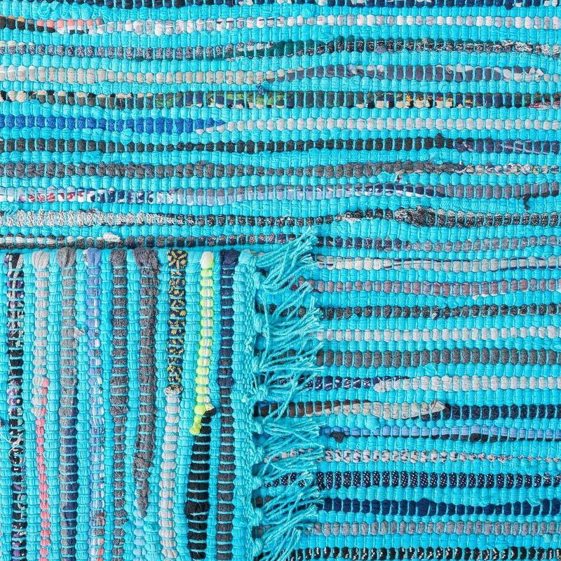 Rag Rug RAR125 Hand Woven Indoor Accent Rug - Turquoise/Multi - 2'x3' - Safavieh.