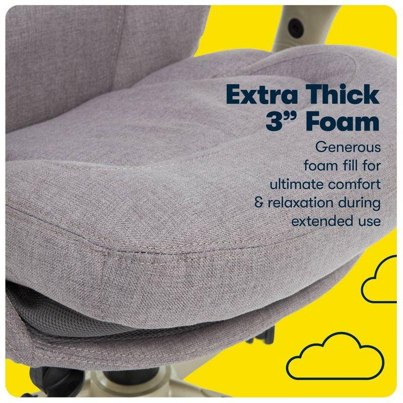 Works Executive Office Chair Light Gray : Serta, Ergonomic, Pneumatic Height Adjustment, Bonded Leather