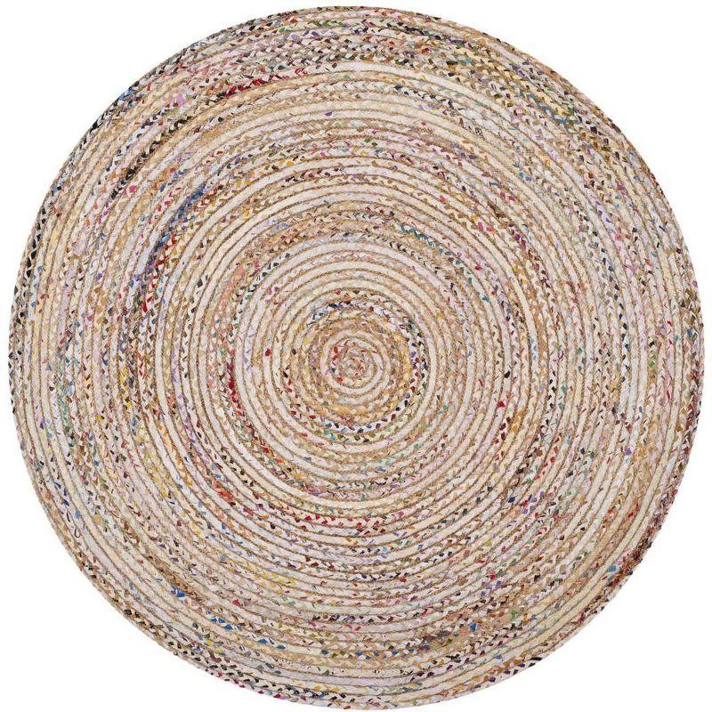 Cape Cod CAP202 Woven Indoor Area Rug - Beige/Multi - 4'x4' Round - Safavieh