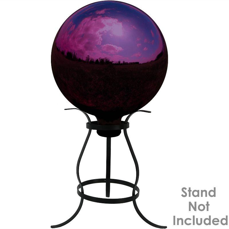 Sunnydaze Indoor/Outdoor Reflective Mirrored Surface Garden Gazing Globe Ball with Stemmed Bottom and Rubber Cap - 10" Diameter