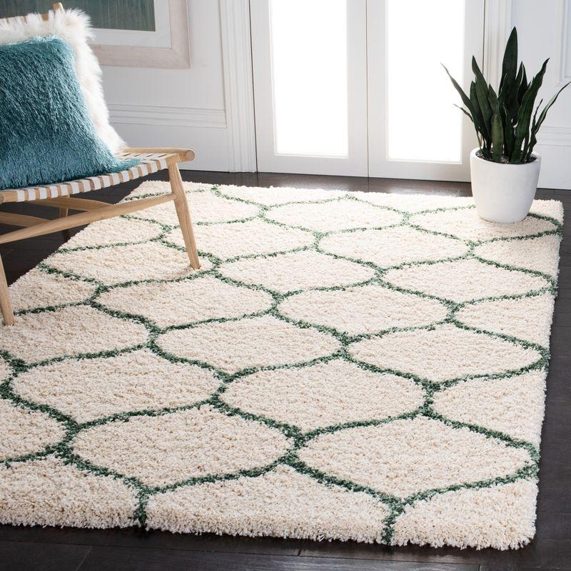 Hudson Shag SGH280 Power Loomed Area Rug - Ivory/Green - 5'3"x7'6" - Safavieh.