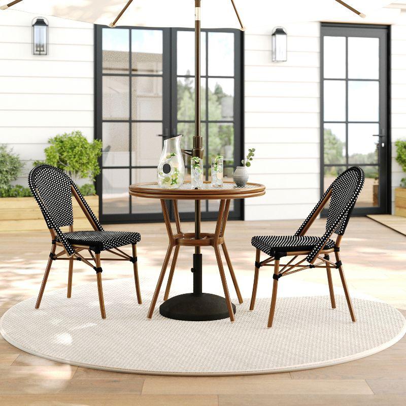 Martha Stewart Martha Stewart Lily Pond All Weather Woven Bistro Table And Chairs Set With Aluminum Frames