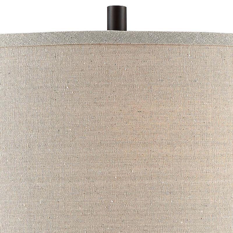 360 Lighting Cody Rustic Farmhouse Table Lamps 26" High Set of 2 Hammered Oiled Bronze Oatmeal Linen Drum Shade for Bedroom Living Room Bedside House