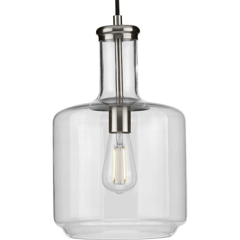 Latrobe Brushed Nickel Pendant with Clear Glass Shade