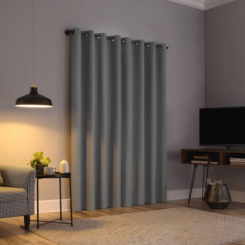 Channing Textured Draft Shield Fleece Insulated 100% Blackout Grommet Top Curtain Panel - Sun Zero