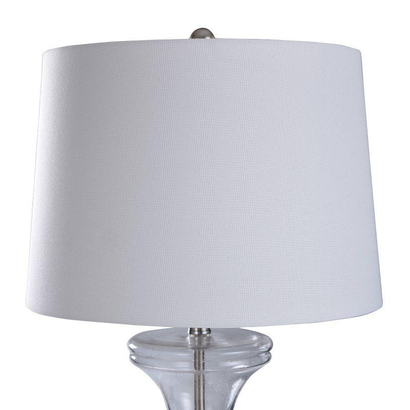 Clear Seeded Glass & Brushed Nickel Table Lamp - StyleCraft: No Assembly, UL Listed