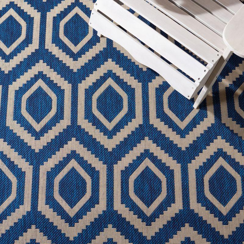 Courtyard CY6902 Power Loomed Indoor and Outdoor Area Rug - Navy/Beige - 9'x12' - Safavieh