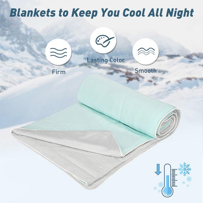 Catalonia Reversible Cooling Blanket, Lightweight Summer Comforter for Hot Sleepers, Silky Soft Summer Duvet Throw Size, 50 x 60 inches, Soft Breathable