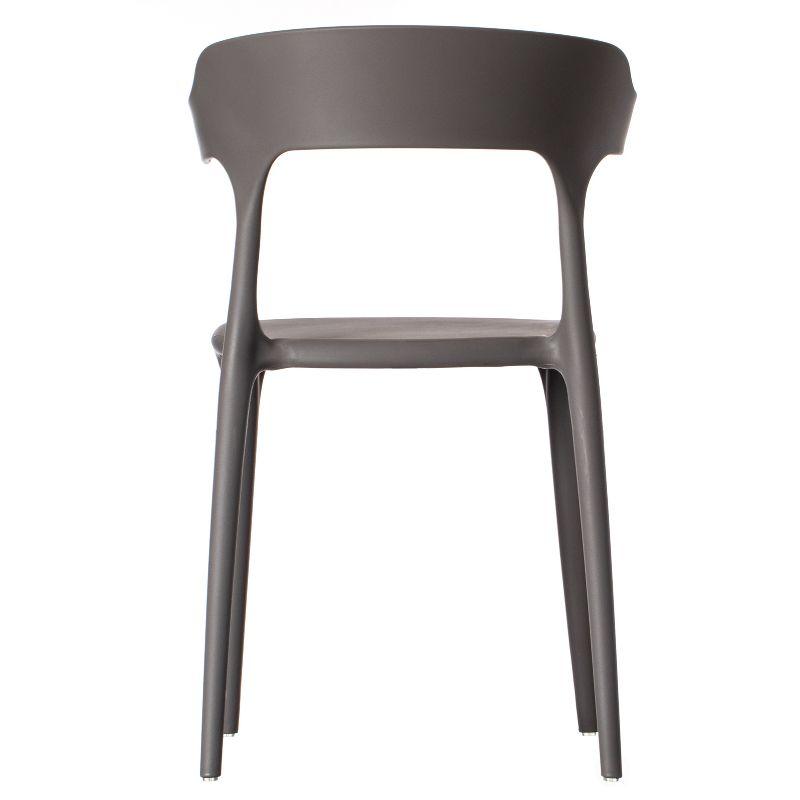 Fabulaxe Modern Plastic Outdoor Dining Chair with Open U Shaped Back