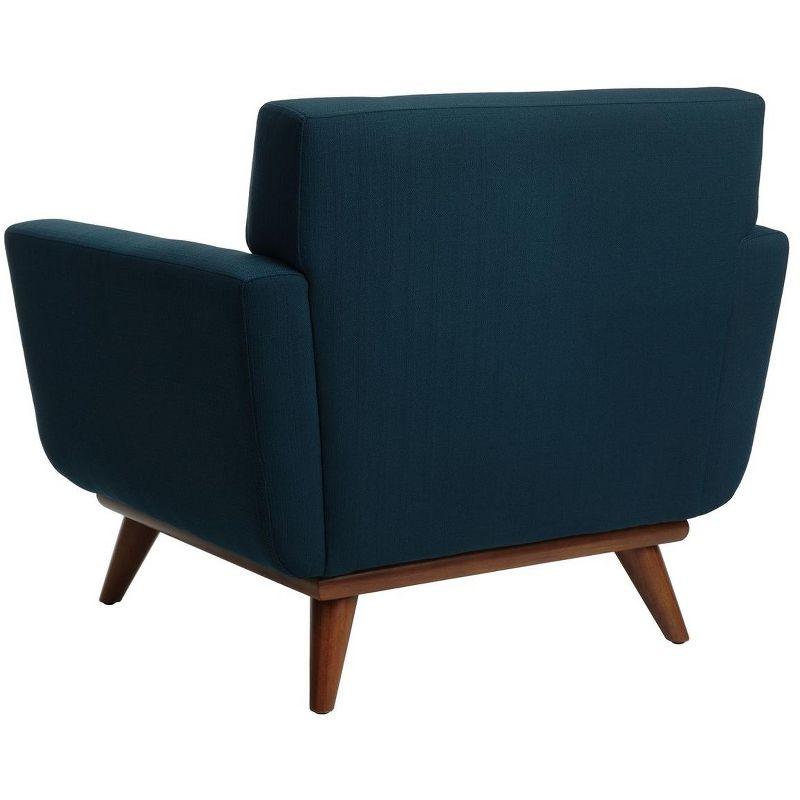 Opal Linen Tufted Arm Chair - Dark Teal - Safavieh