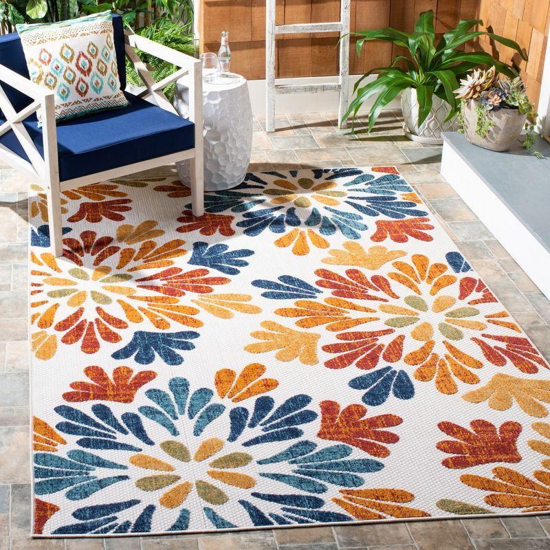 Bloomfield Easy-Care Red Floral Synthetic 3' x 5' Area Rug