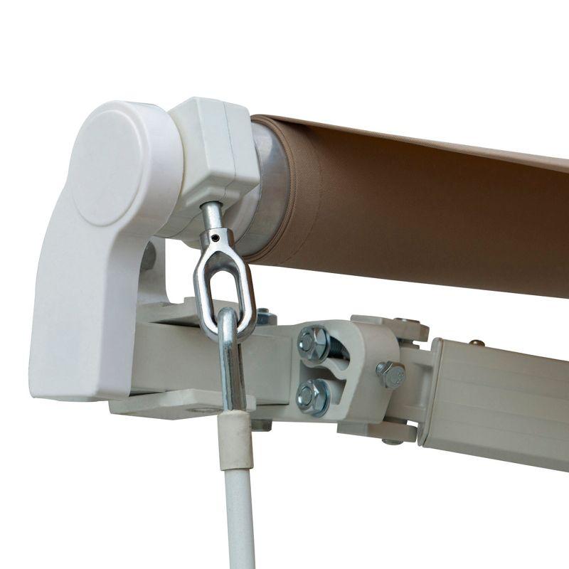 Outsunny 2'' Polyester Beige Cover Retractable Patio Awning