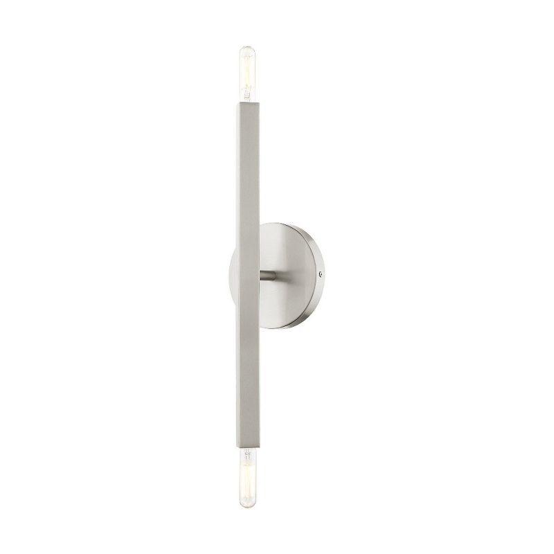 Moco Collection Brushed Nickel 2-Light Modern Sconce