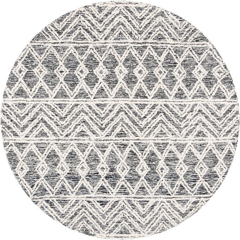 Elysian Ivory Wool 59" Hand-Tufted Round Area Rug