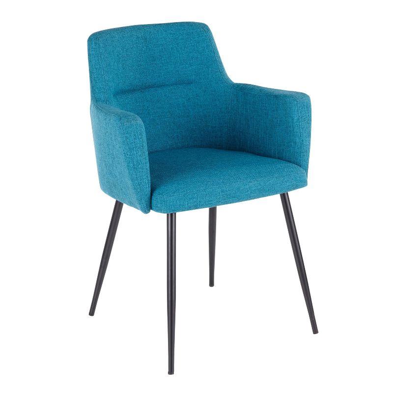 LumiSource Set of 2 Andrew Contemporary Dining/Accent Chair Teal