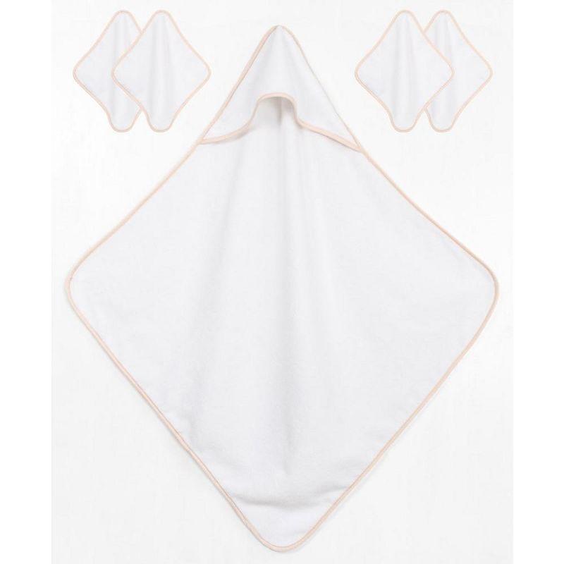 American Soft Linen Turkish Baby Toddler Hooded Bath Towel Set, 100% Cotton Soft Fluffy Baby Toddler Hooded After Shower Towels