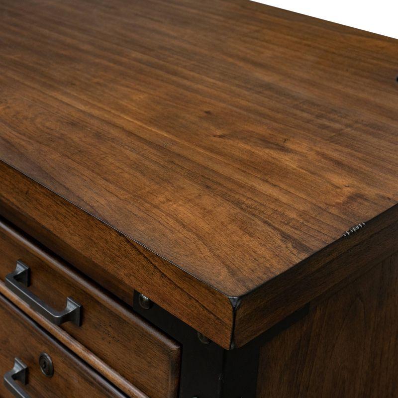 Martin Furniture Addison Half Pedestal Desk Auburn : Sturdy Office Furniture with File Storage, No Assembly Required
