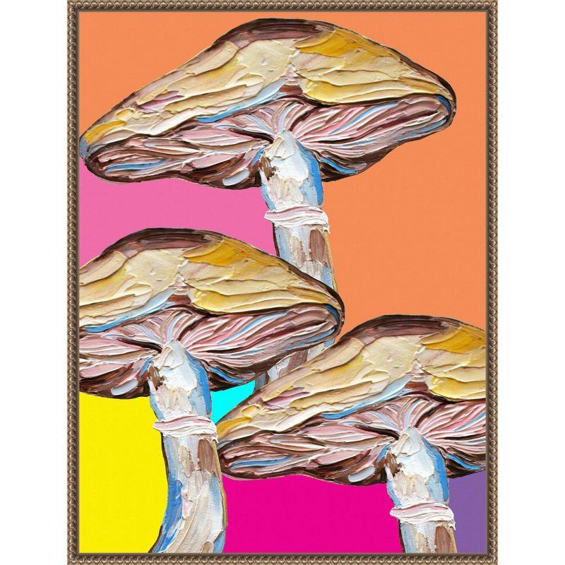 Colorful Abstract Mushroom Framed Canvas Wall Art