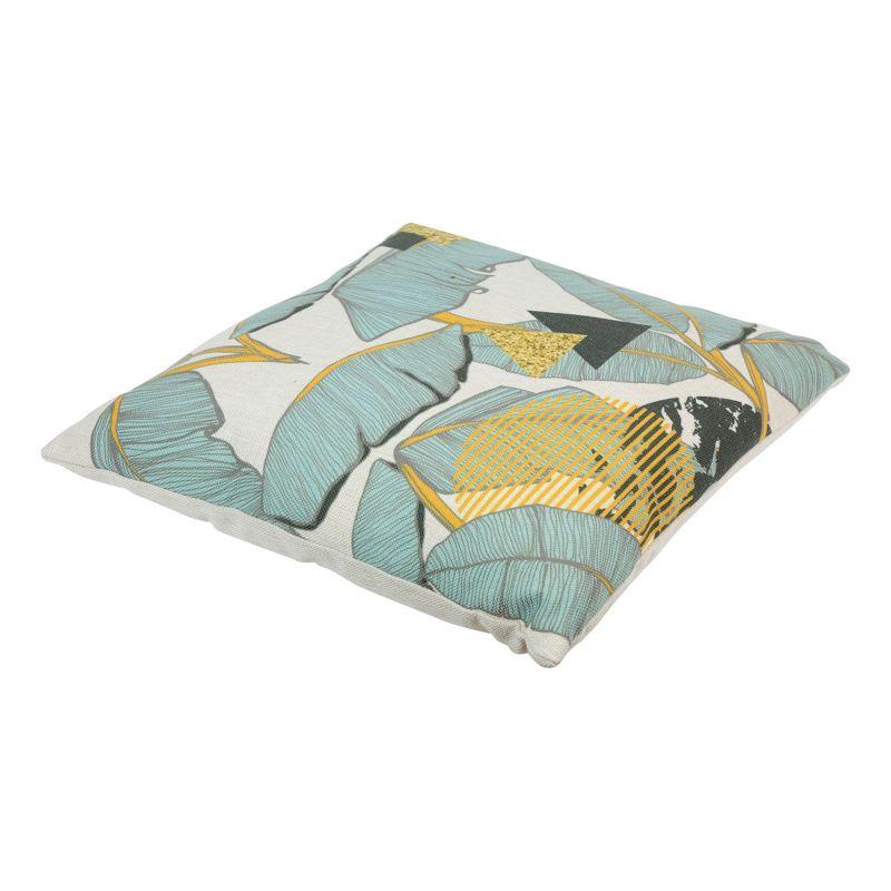 Northlight 17" Square Tropical Banana Leaf Indoor Throw Pillow - Green/Yellow