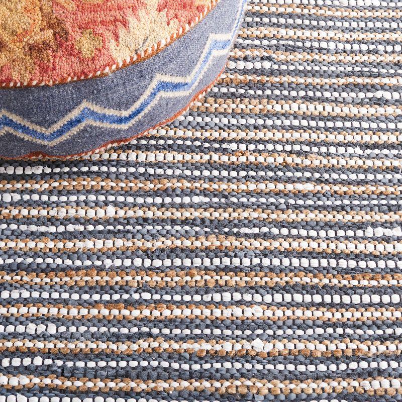 Vintage Leather VTL205 Hand Woven Area Rug - Dark Grey/Ivory - 3'x5' - Safavieh.