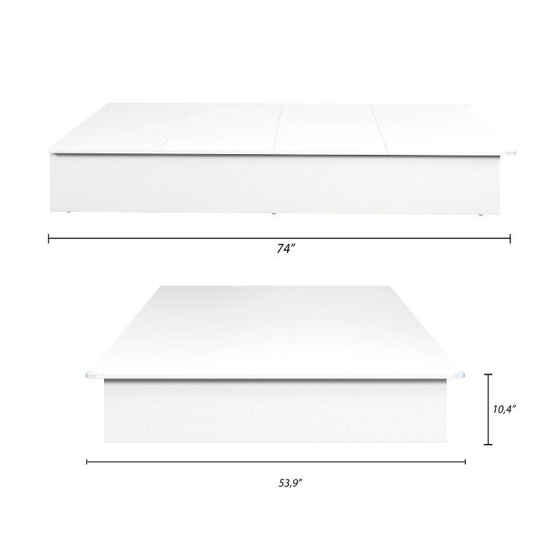 Nexera Full Valere Platform Bed White: Modern Unupholstered, No Box Spring Needed