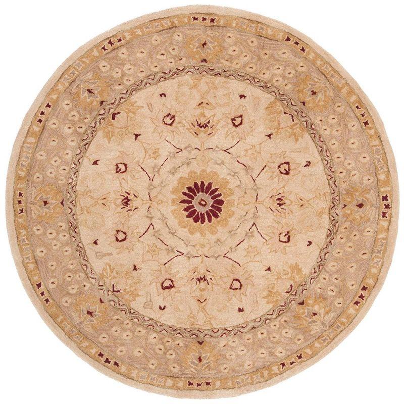 Anatolia AN550 Hand Tufted Area Rug - Sand/Walnut - 6' Round - Safavieh.