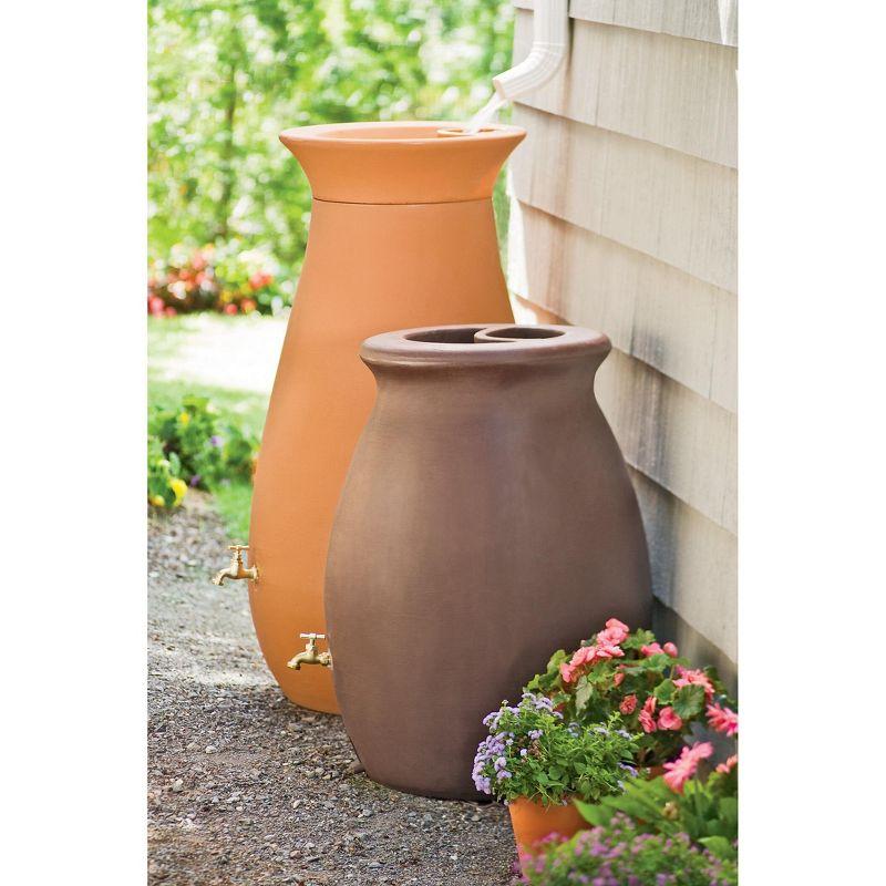 Algreen 65 Gallon Plastic Rain Barrel with Planter Top
