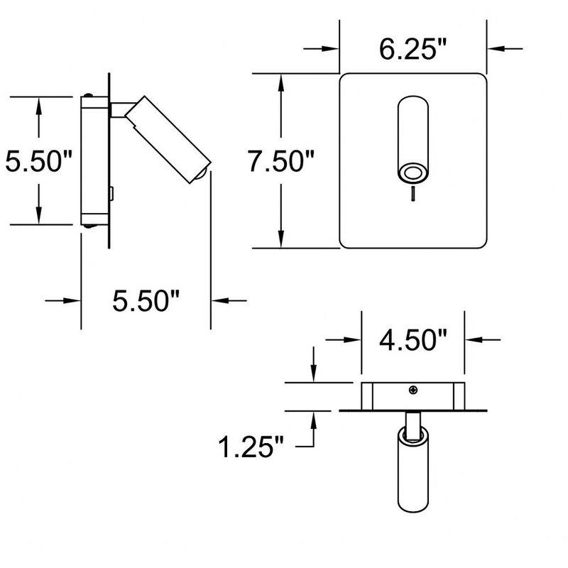 Matte Black Adjustable Cylinder LED Wall Sconce