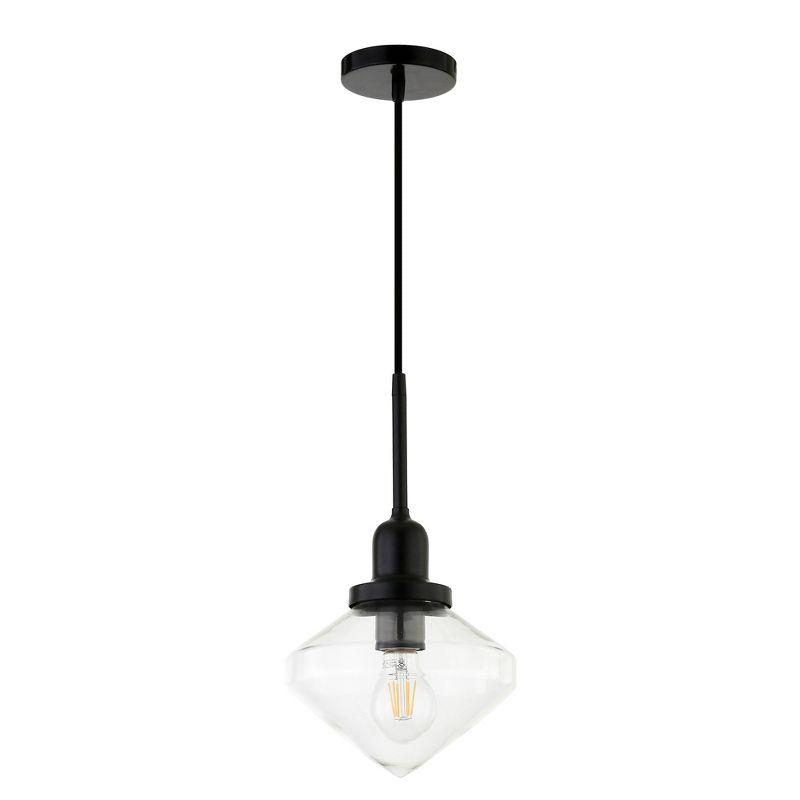 Zaria 8" Black Brushed Nickel Drum Pendant Light